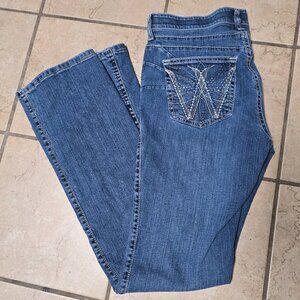Wrangler Q-Baby No Gap Waistband Bootcut Blue Jeans Size 9/10 x 36